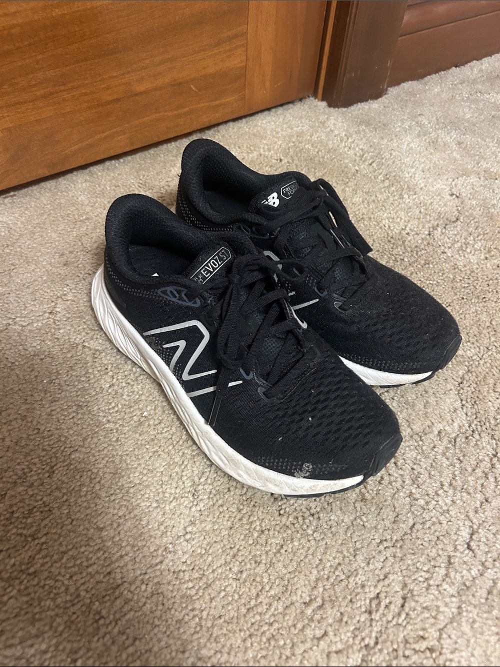 New Balance Kids Black and White Athletic Sneakers